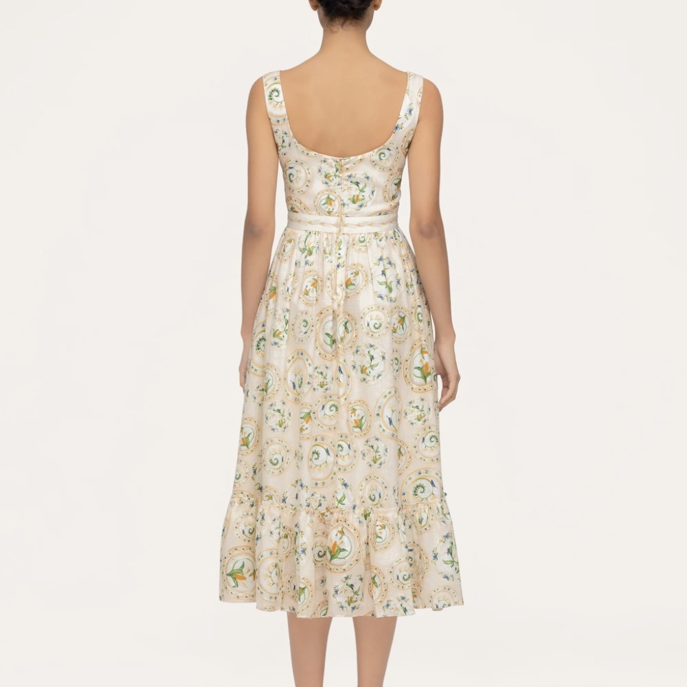 Agua by Agua Bendita Menaje Linen Maxi Dress Size M - Picture 2 of 5